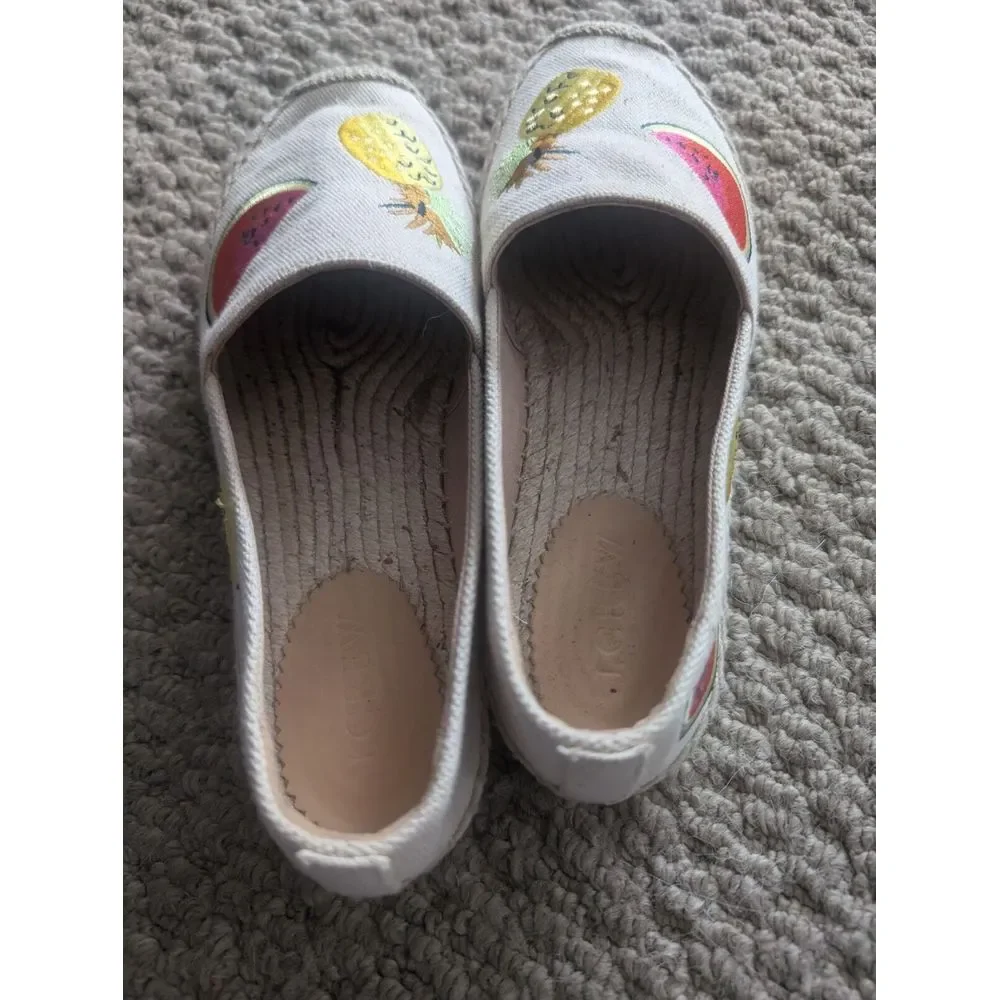 J Crew 6‎ 5.Espadrilles Fruit Salad Embroidered Shoes Pineapple Watermelon NWOB